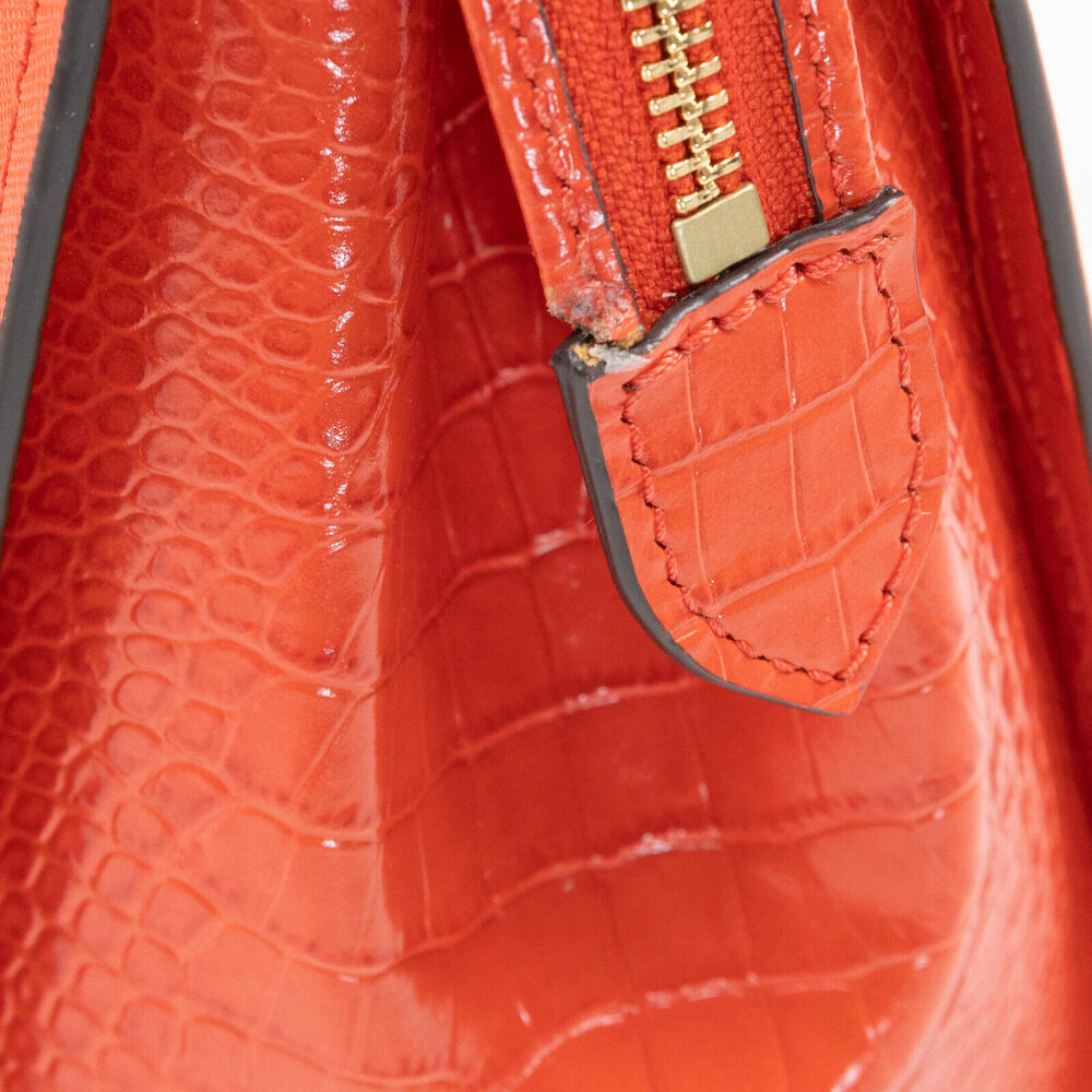 MICHAEL Michael Kors Marilyn Leather Satchel Orange 220017 - Picture 4 of 7